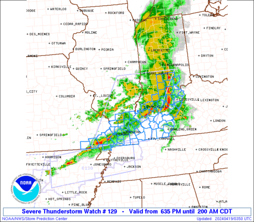 SPC Severe Thunderstorm Watch 129 Status Reports