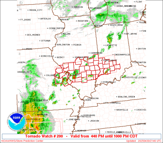 SPC Tornado Watch 200 Status Reports